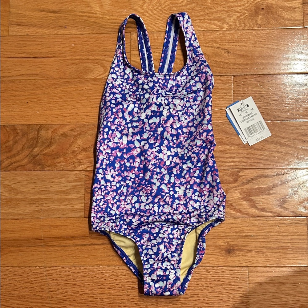 Lands' End Kids' One-Piece Swimsuit in Purple and Pink
